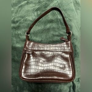 Nine & Co Brown Faux Alligator Purse